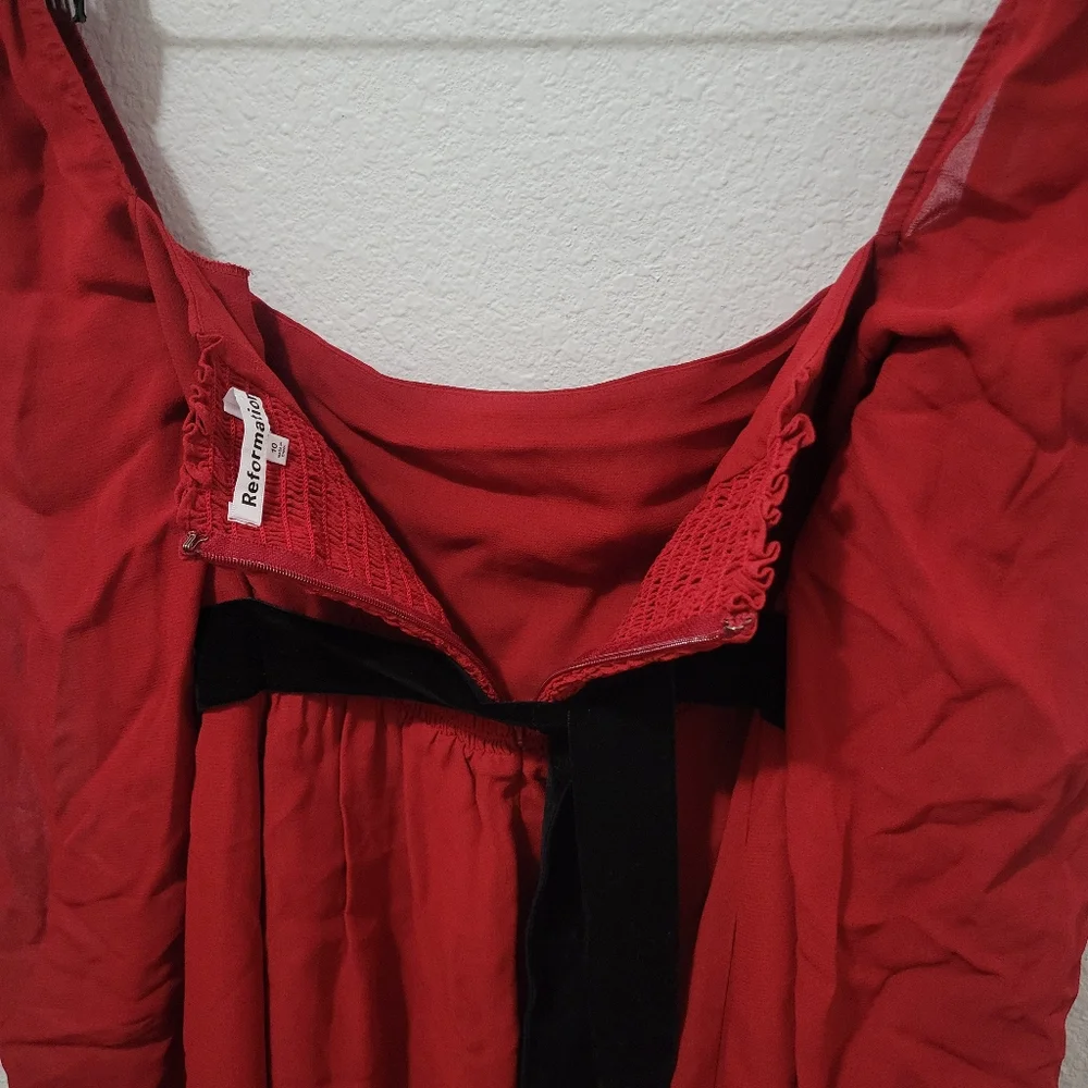 REFORMATION Silves Mini Long Sleeve Babydoll Winter Formal Dress Size 10 - Picture 7 of 8
